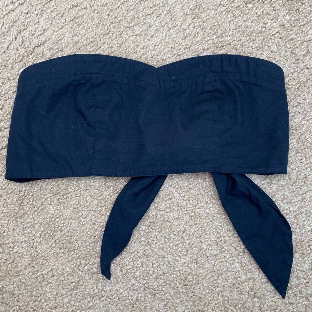 FREE PEOPLE BACK COTTON TIE BANDEAU TOP XS/SM - Picture 3 of 8